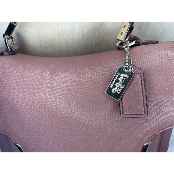 COACH MADISON SADIE SAFFIANO LEATHER SATCHEL BAG PURSE PINK MAUVE 27350 - Picture 3 of 16